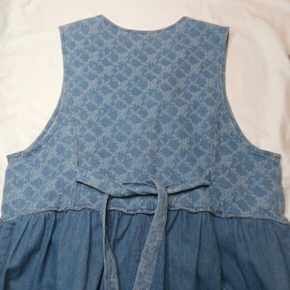 YOURS TRULY Vintage Floral Denim Jacquard Adjustable Cottagecore Western Midi 2X - Picture 4 of 12